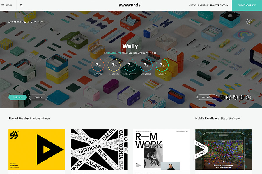 投票で掲載が決まるまとめサイト「AWWWARDS」